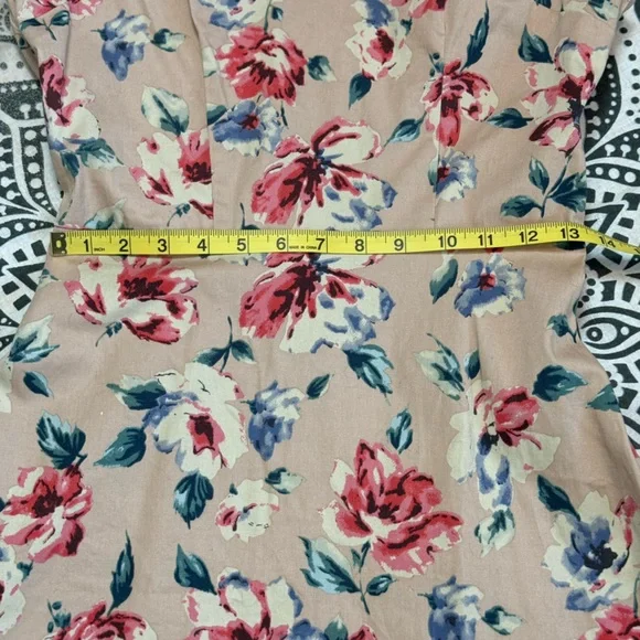 Charming Charlie Khaki Floral Cut Out Dress Size Medium - Picture 4 of 13